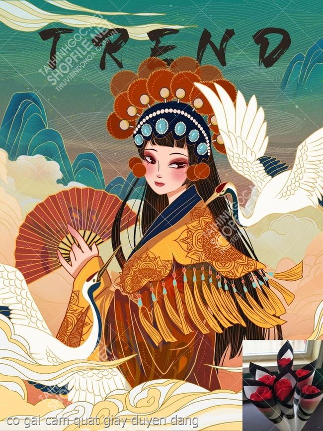 co gai cam quat giay duyen dang
